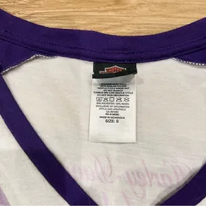 Harley Davidson White and Purple Short Sleeve V Neck Shirt Women’s Small thumbnail 3