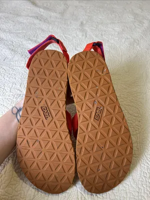 Teva Red/Orange Strap Toe-Loop Sandals thumbnail 3