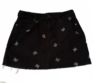 Pacsun Black Mini Skirt with Butterfly Design, Size 28 thumbnail 1
