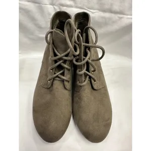 Dr. Scholls Womens Olive Green Faux Suede Lace Up Wedge Ankle Booties thumbnail 7