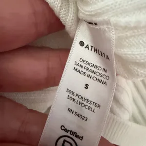 ATHLETA Lincoln Park Ribbed Crew Neck Long White Pullover Sweater Sz S thumbnail 5