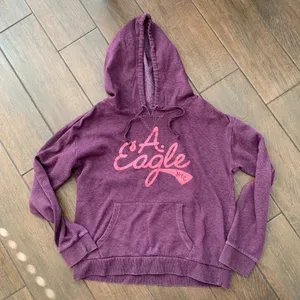 American Eagle Logo Purple Pullover Hoodie Sweatshirt sz L Y2K thumbnail 1