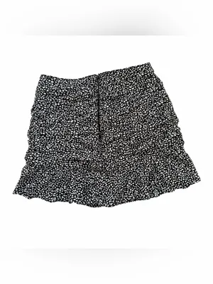 Abercrombie & Fitch Black and White Printed Ruffle Mini Skirt thumbnail 2