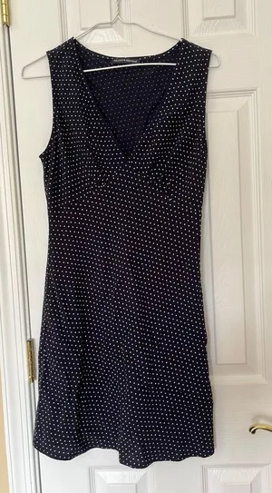 Brandy Melville Polka Dot Navy + White Dress thumbnail 1