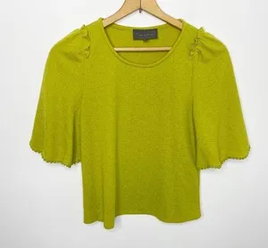 Anthropologie Sunday in Brooklyn chartreuse top Size XS thumbnail 1