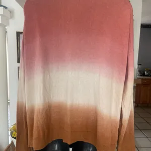 J.Jill Dip Dyed Ombré Cardigan Sweater Womens Large Pink Brown White But… thumbnail 5