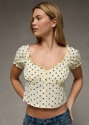 American Eagle Short Sleeve Corset Top thumbnail 1