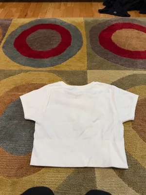 Offline by Aerie Sidewalk Seamless Crop Top White Workout Tee Shirt Size Small thumbnail 2