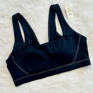NWT Offline by Aerie Black with Gray Stitching Goals Padded Sports Bra - Size: S thumbnail 1