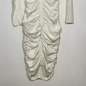 Girlfriend Collective Andi Midi Dress Womens Medium White Ruched Long Sleeve NWT thumbnail 8