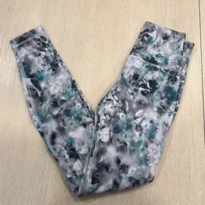 lululemon athletica Gray and Blue Leggings with Unique Pattern thumbnail 1