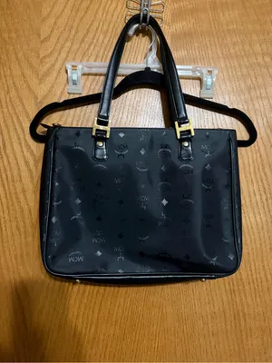 MCM Black Logo Tote with Front Pockets thumbnail 4