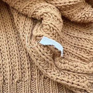 American Eagle Outfitters Camel Tan Mock Neck Slouchy Knit Oversized Sweater XS thumbnail 9