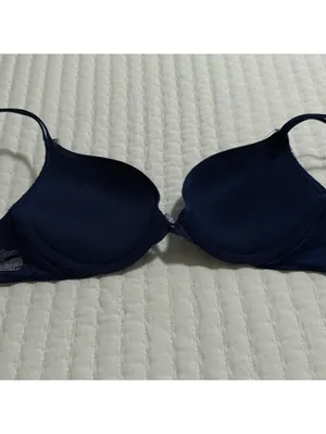Victoria’s Secret Very Sexy Push Up Bra Underwire 32D Blue With Lace Trim thumbnail 10