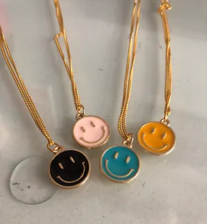 blue smiley face necklace  thumbnail 2