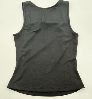 Black Ribbed Sleeveless Women's Tank Top thumbnail 1