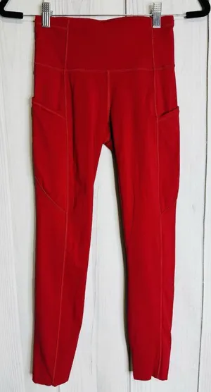 Lululemon Fast Free HR Tight Nulux Leggings Women’s 4 Red Activewear Gym Yoga thumbnail 1