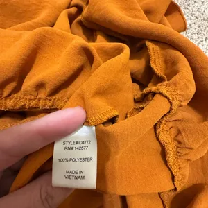 IRIS Rust Orange Ruffle Mini Dress Size M – Boho Flowy Summer thumbnail 11