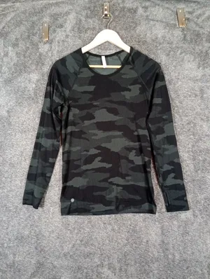Athleta Speedlight Camo Seamless Baselayer Top Hiking Performance Fitted Sz S thumbnail 2