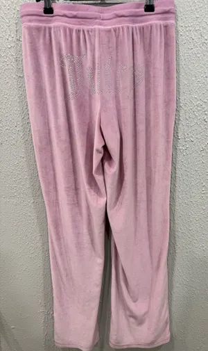 Juicy Couture Big Bling Juicy Velour Pink Women's Medium Track Pants Y2K thumbnail 1