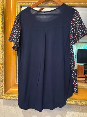 Red, White & Blue Flutter Sleeve Top - Size XL thumbnail 5