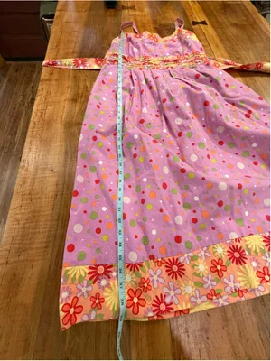 Vintage 2000s Y2K Pink Polka Dot Floral Sundress Midi Cottagecore Mod Retro M thumbnail 10