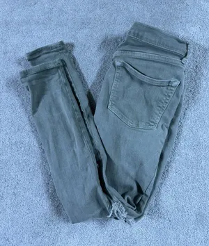 Free People‎ Women's Green Distressed Skinny Jeans Size 24 thumbnail 1