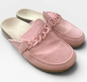 Vionic Georgie Blush Rose Pink Suede Chain Mule Loafers Size 7 Orthotic Comfort thumbnail 1