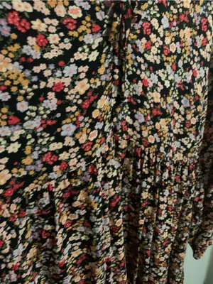 American Eagle Babydoll Floral Tiered long sleeve dress size M thumbnail 4