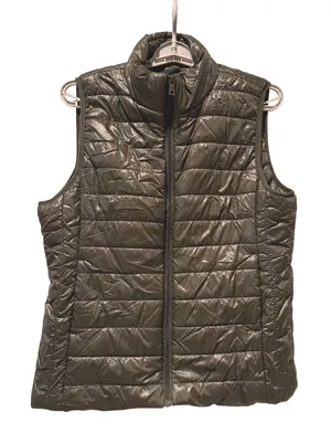 ACTIVE USA Womens Puffer Vest‎ XLarge Olive Green Zip Up Lightweight Casual thumbnail 1