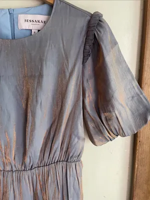 Jessakae Francis Metallic Flute Midi Dress thumbnail 6
