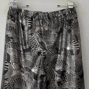 Joyce Pants Size 10 Black Gold Shiny Party Glam Pull on Metallic Harem Club Rave thumbnail 4