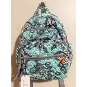 Vera Bradley Essential Compact Backpack Women OS Fan Flowers New Quilted‎ Cotton thumbnail 4