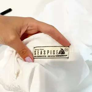 Sea Spice 100% Peruvian Cotton Crochet Lace Cover Up Resort Dress White Medium thumbnail 2