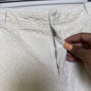 Anthropologie Women Cotton Wide Wale Corduroy Pants 4 Wide Leg Cream High‎ Rise thumbnail 2