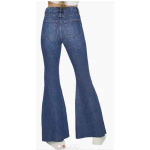 Forever 21 Blue Denim Flare Leg Jeans Daisies-High Rise‎ Size 29 60's thumbnail 2