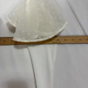 Adrianna Papell‎ Top Womens M Ivory Chiffon Flutter Sleeve Cottagecore Career thumbnail 4