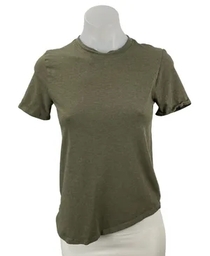 Lululemon Women's Army Green Yoga Short Sleeve Athletic T Shirt Tee Top Size 2 thumbnail 1