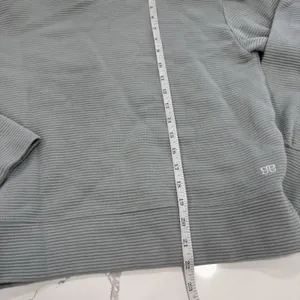 Albion Fit Sweatshirt Womens Size Medium Atlas Ribbed Puff Sleeve Blue Gray thumbnail 4