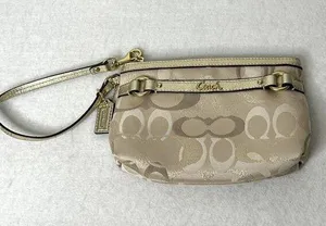 Coach Metallic Gold Logo Clutch Bag thumbnail 1