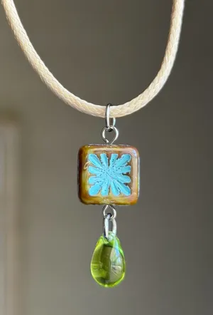 Handmade quality Czech glass beads chic fairy boho vintage retro style necklace🌿✨ thumbnail 1