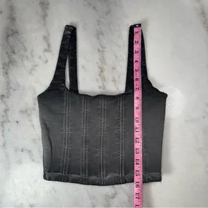 Zara Charcoal Washed Denim Corset Crop Top Structured Bustier Cotton Wmns Small thumbnail 12