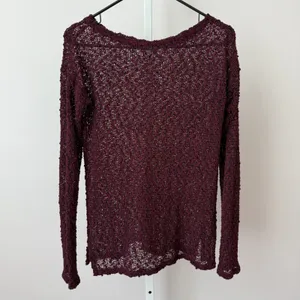 Aeropostale Women M‎ Burgundy Textured Knit Long Sleeve Sweater Top thumbnail 4