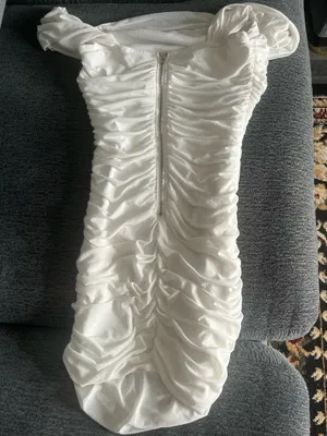 White Scrunch Shein Dress Bodycon thumbnail 2