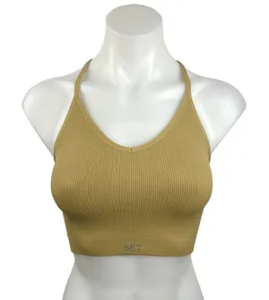 Set Active Women's Yellow Sleeveless Scoop Neck Activewear Sports Top Size XS thumbnail 1