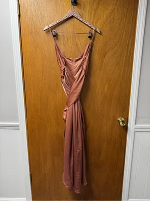 Showpo. How Will I Know Wrap Waist Tulip Hem Midi Dress Dusty Rose US 6 NWT thumbnail 13
