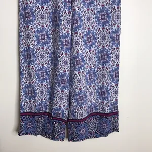 Loft Fluid Wide Leg Crop Pants in Medallion Linen Blend‎ ladies size medium thumbnail 5