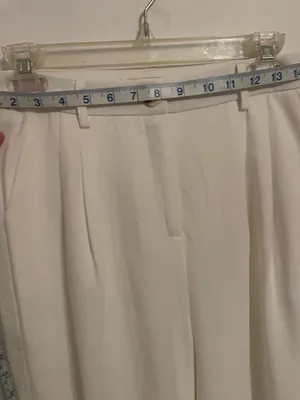 Wide -Leg White High Waisted Dress Pants . Size M thumbnail 6