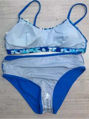 Cupshe Blue Floral Two-Piece Swim Set nwt size medium thumbnail 8