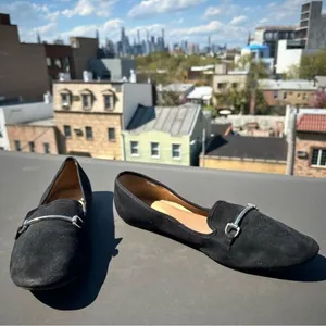 H&M Black Loafer Flats Size 9.5 Preppy Classic Lagenlook Comfortable Minimalist thumbnail 2